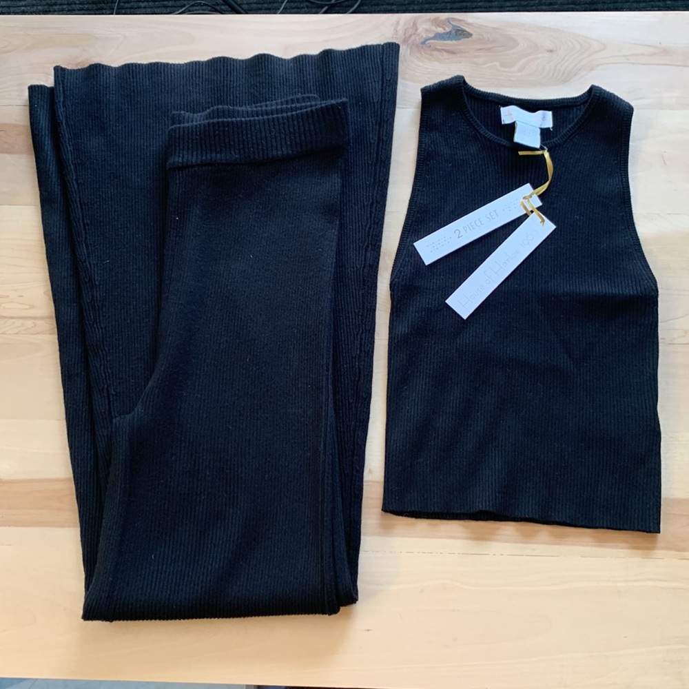 NWT House of Harlow stretchy 2 pieces lounge pants and top size XS - Picture 3 of 14